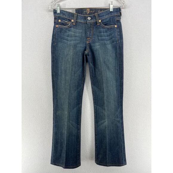 7 FOR ALL MANKIND Jeans Women 24 Bootcut Low Rise Original Fit Blue USA NEW - Picture 1 of 16